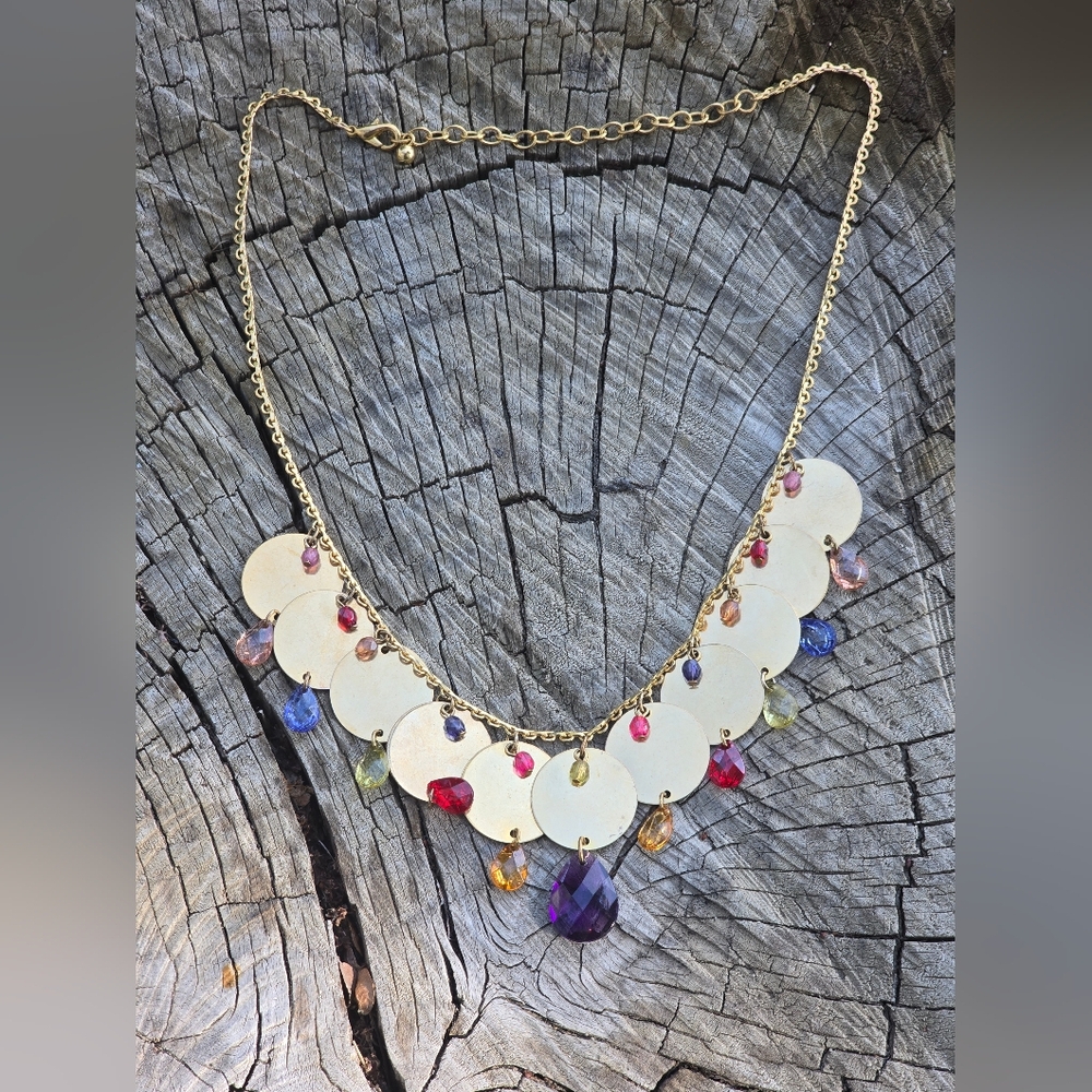 Vintage Gold Tone Coin Style Necklace